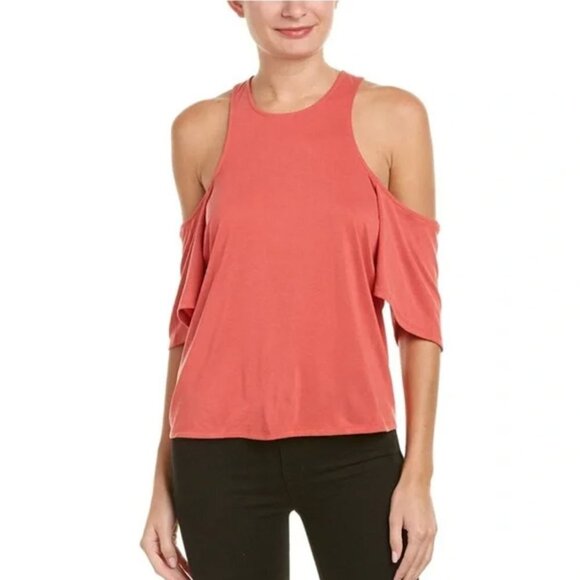 BCBGMAXAZRIA Women's Kelsey Knit Cold Shoulder Top - Picture 2 of 15